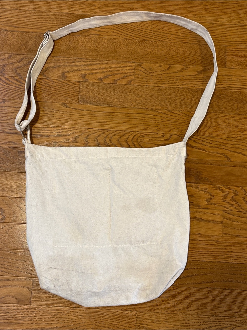 Basic Tan Canvas Zippered Tote Adjustable Strap One Size OS